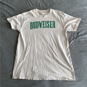 Budweiser Cream Tee with Green Logo